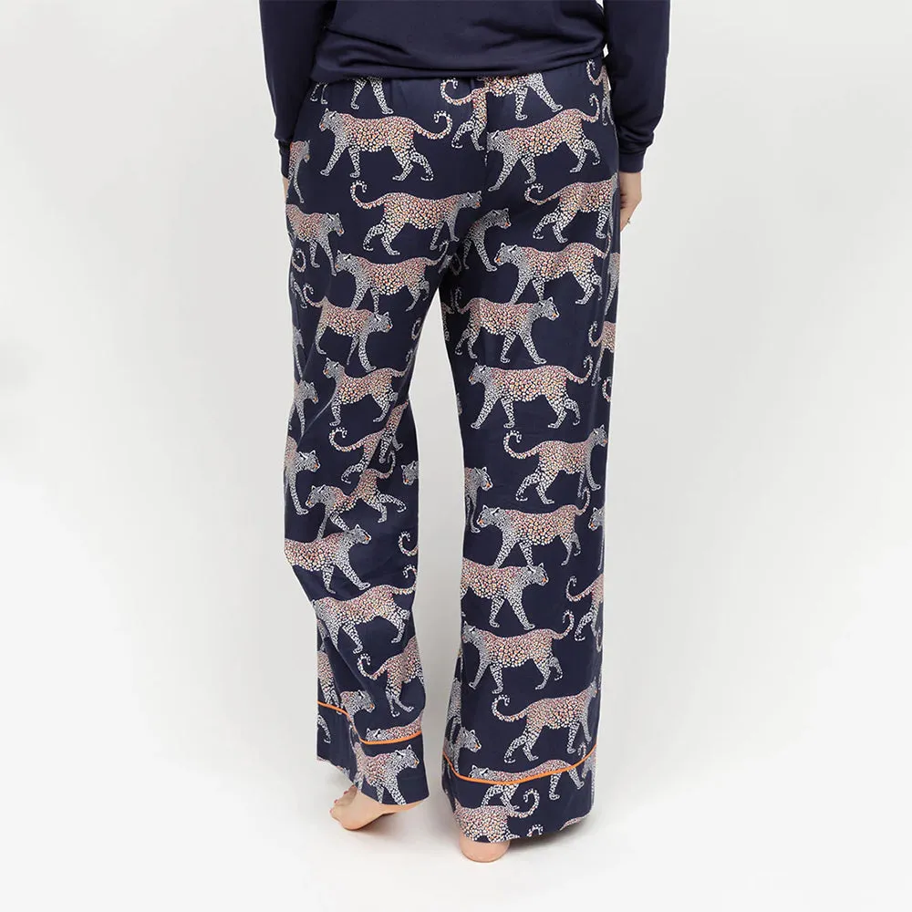 Taylor Navy Leopard Print Pyjama Bottom