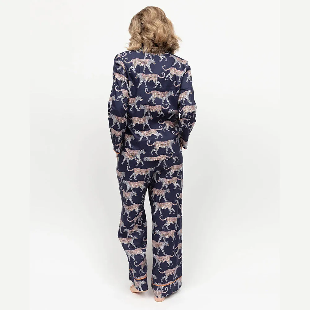 Taylor Navy Leopard Print Pyjama Bottom