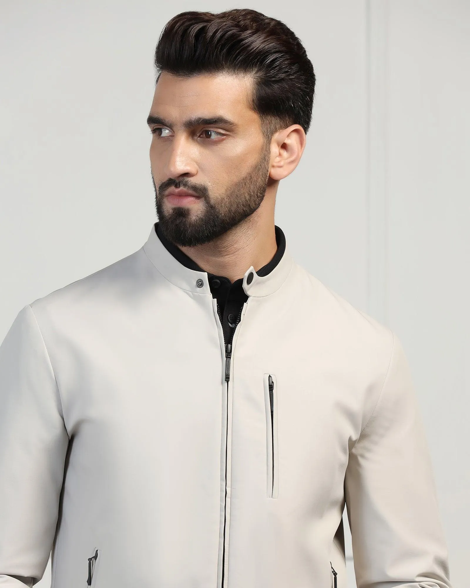 TechPro Grey Solid Zipper Jacket - Captiva