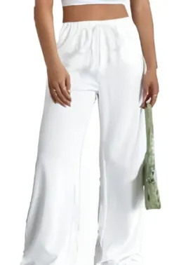 White Tie Waist Oversized Joggers