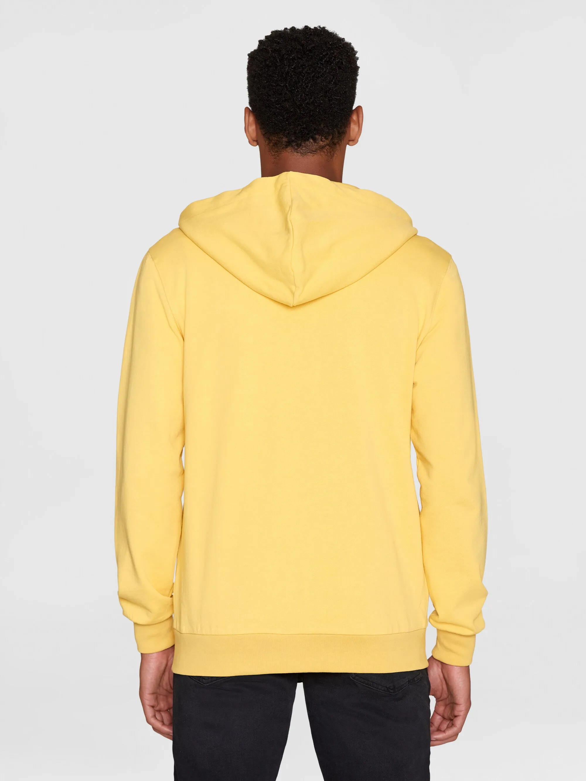 Zip hood kangaroo badge sweat - Misted Yellow