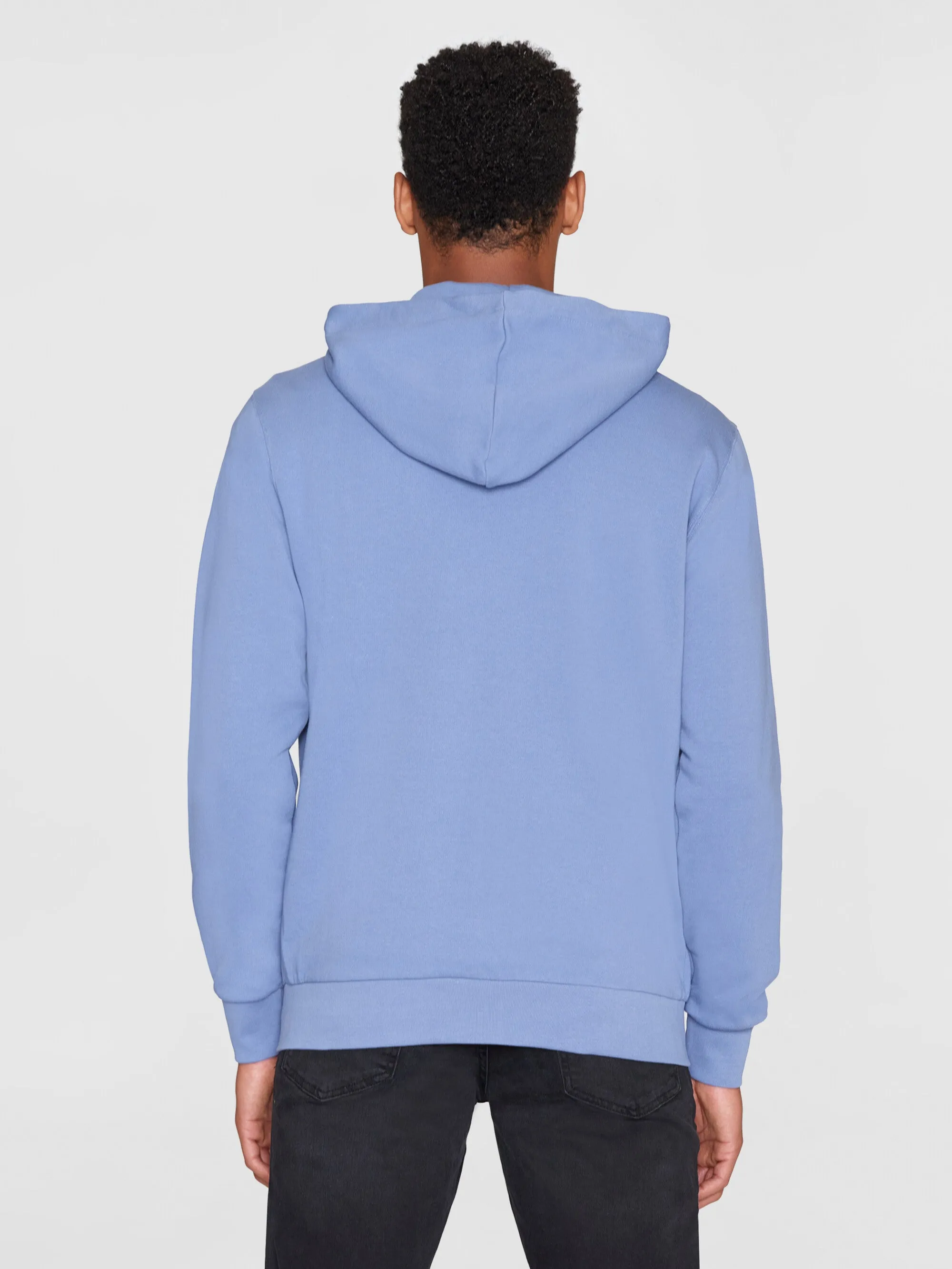 Zip hood kangaroo badge sweat - Moonlight Blue