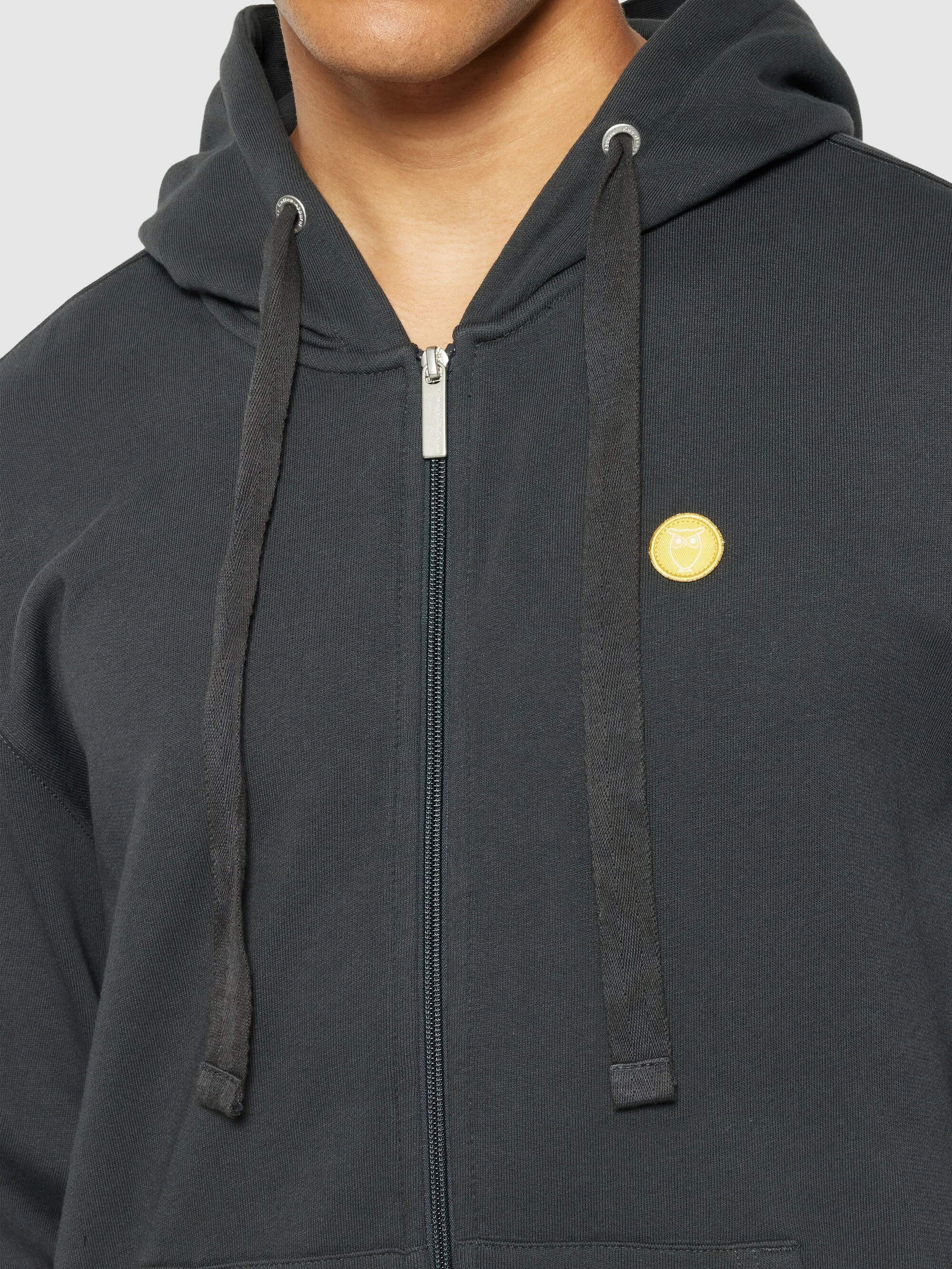 Zip hood kangaroo badge sweat - Phantom